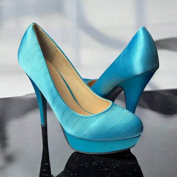Escarpin bleu turquoise