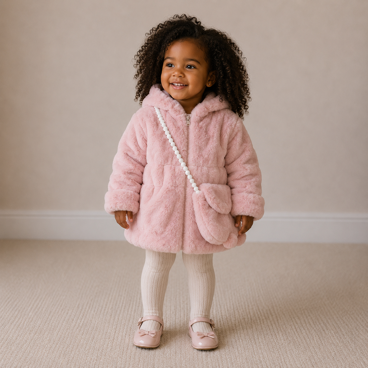 Bontjasje Roze met tasje