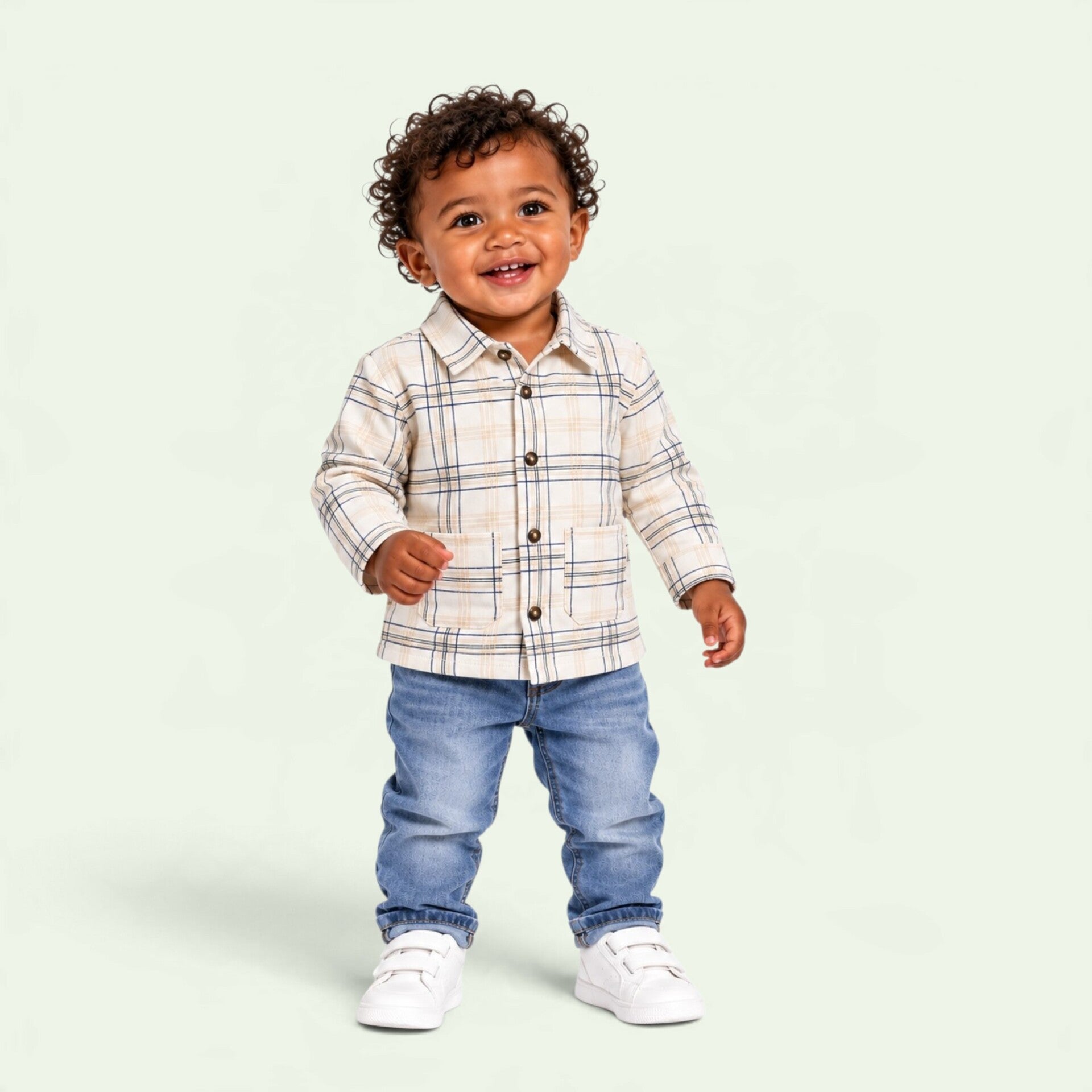 Jacket Baby Checks White Alyssum