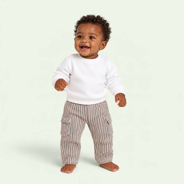 Cargo Pants Stripes Whisper White