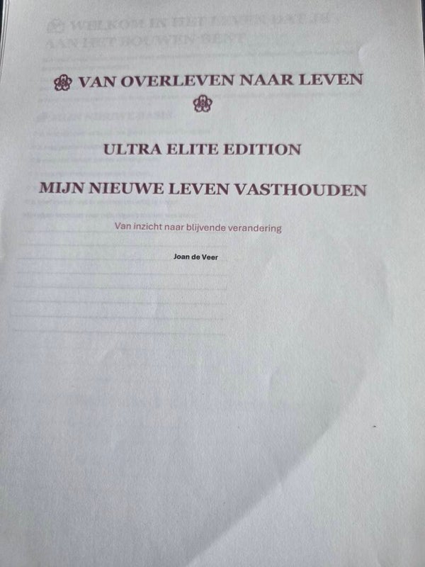 "Vervolg plan" 30 dagen of Mijn nieuwe leven vasthouden