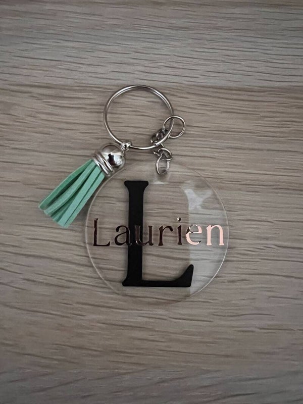 Acryl sleutelhanger rond met naam