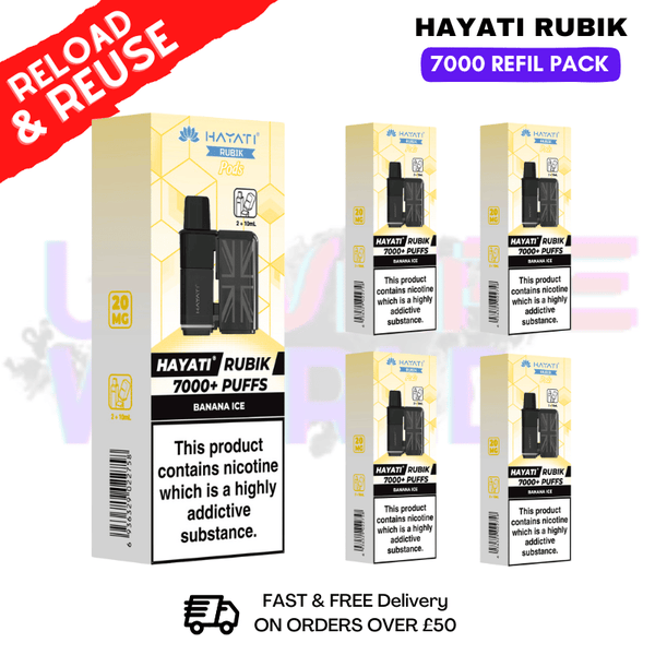 Hayati Rubik 7000 + Puff Pre Filled Pods 20MG