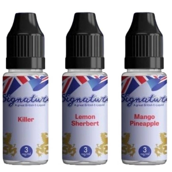 SIGNATURE 10 x 10ML = 100ML E-LIQUID ALL FLAVOURS ALL STRENGTHS