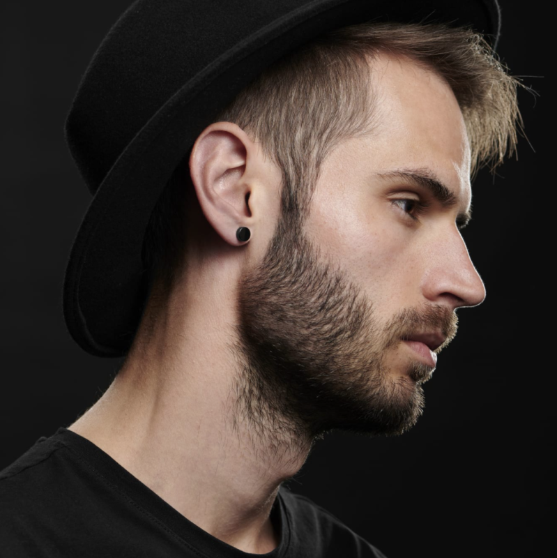 Mannen studs 6mm zwart