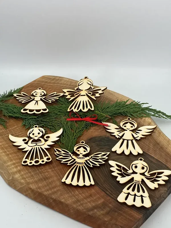 Engel-Weihnachtsanhänger //6er Set // Weihnachtsbaum Kugeln // Kugeln // 8 cm // Geschenkanhänger // Anhänger Farbe // Advent