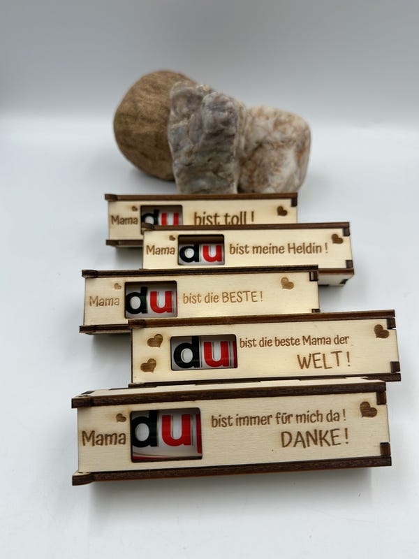Duplo Boxen aus Holz für Papa mit Widmung