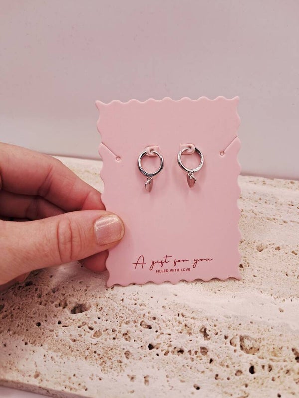 Oorbelletjes hartje zilver