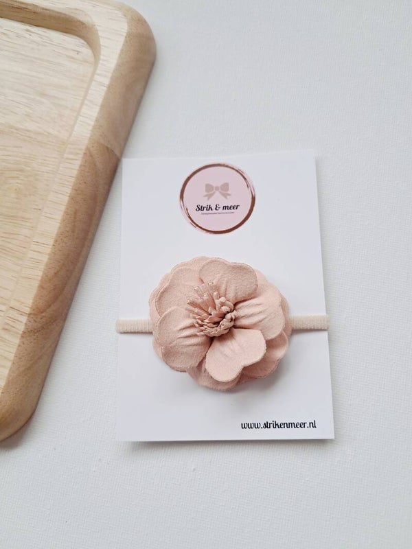Elastiek bloem pastel roze