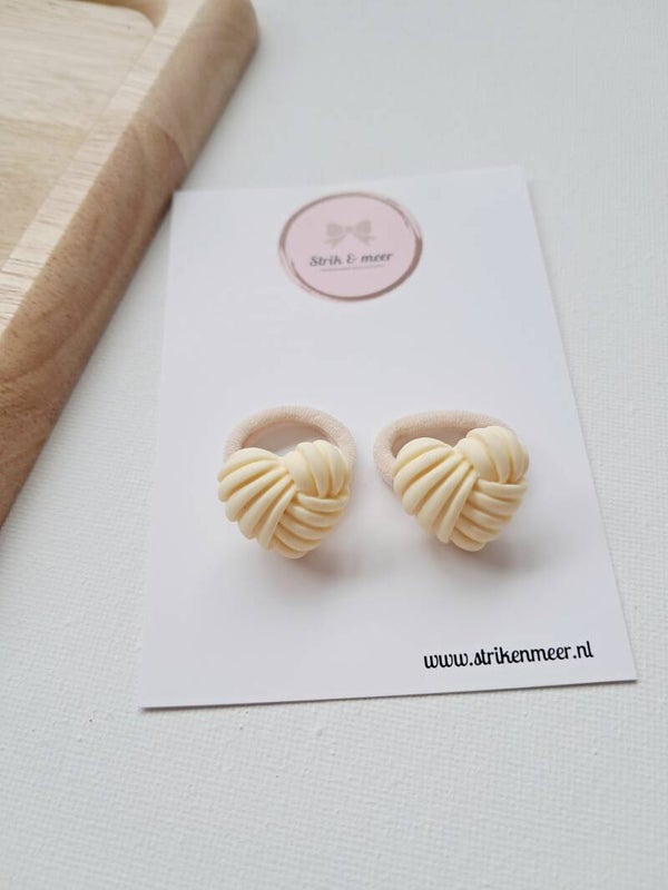 Elastiekjes heart off white