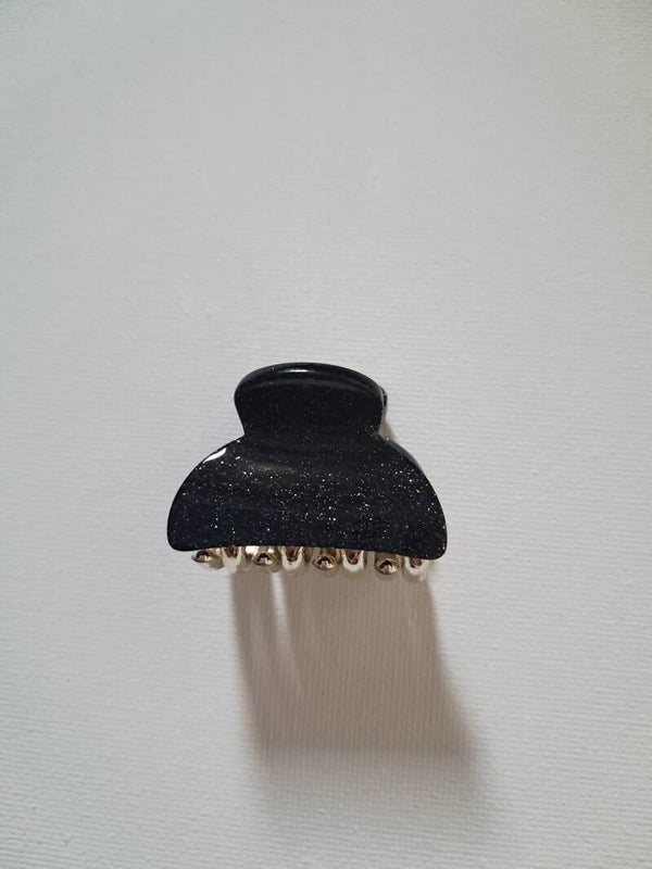 Haarklem 4cm zwart glitter