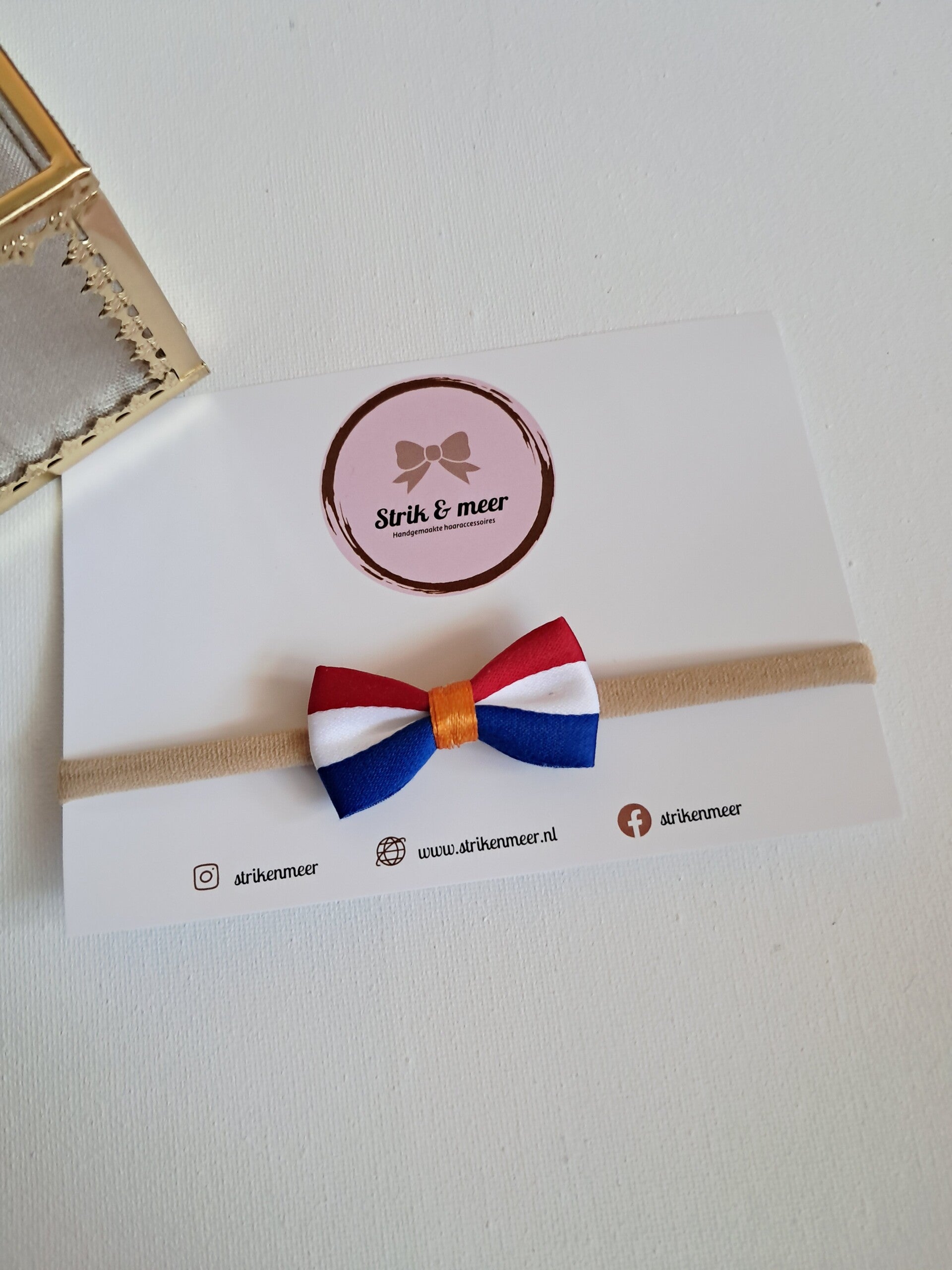 haarbandje strikje rood wit blauw