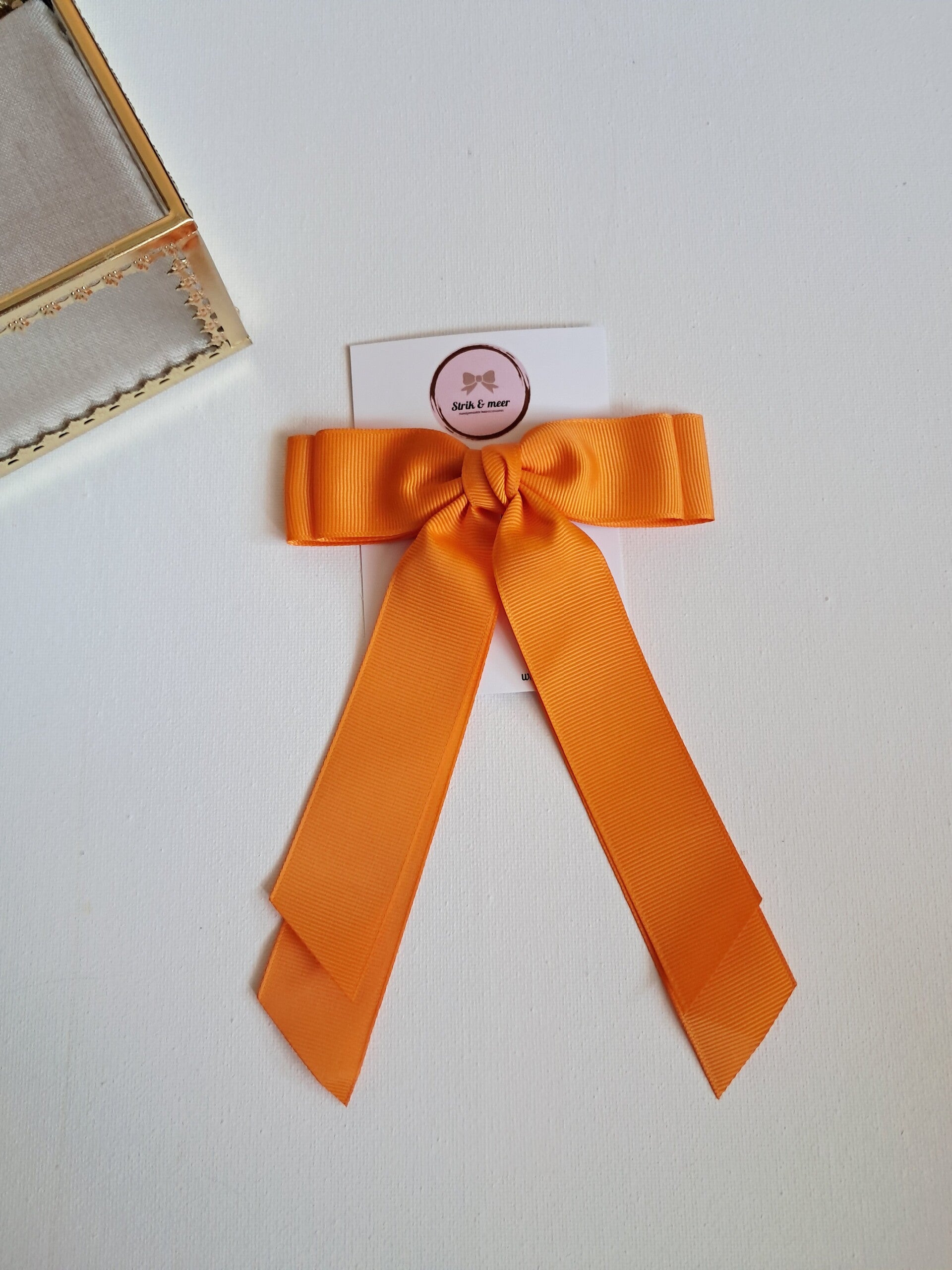 Koningsdag strik lint oranje