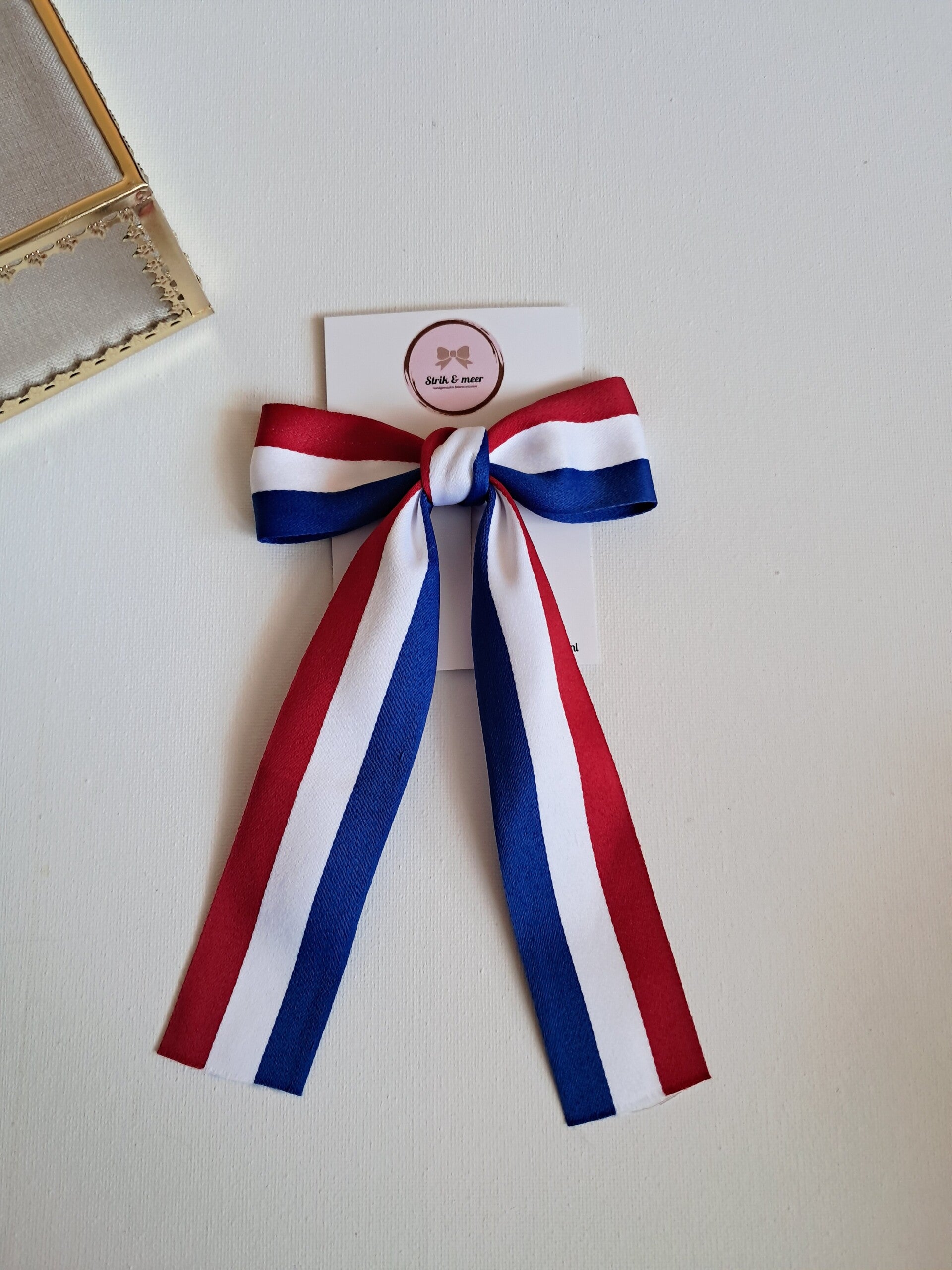 Koningsdag lint strik rood wit blauw