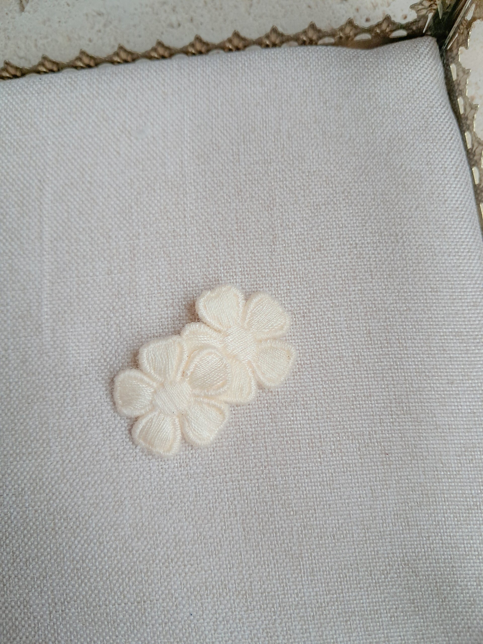 Anti slip bloemetjes beige