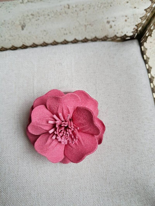 Elastiek bloem pink