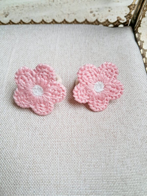 Elastiekjes bloemetjes pink