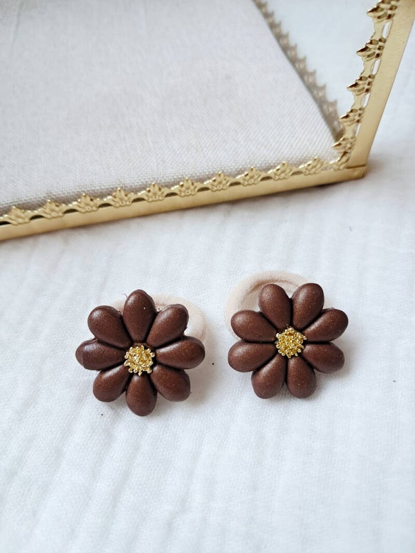 Polymeer klei elastiekjes bruin pearl