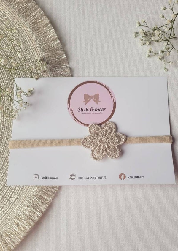 Haarbandje bloem goud