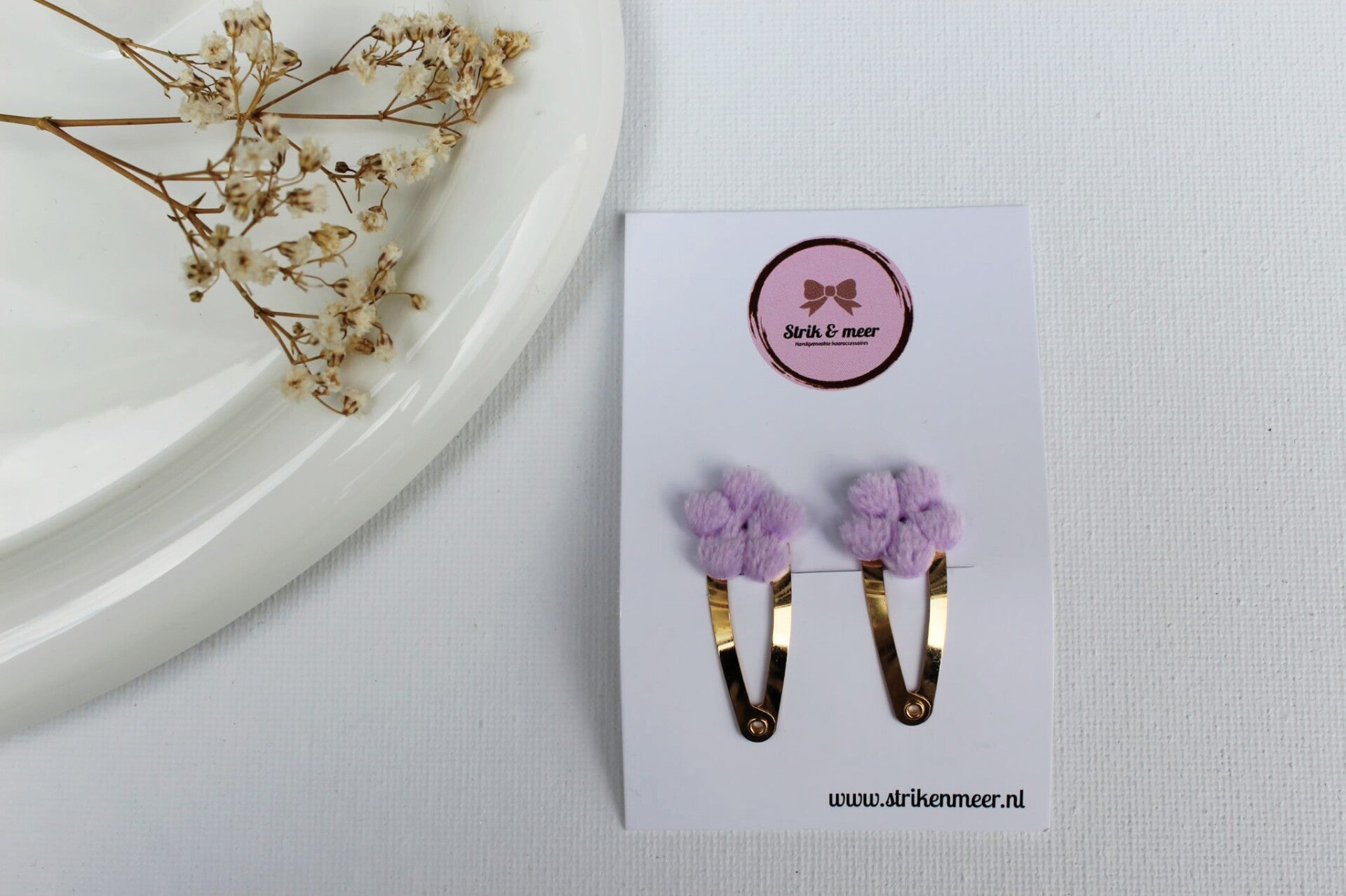 speldjes kleine teddy bloemetjes lila
