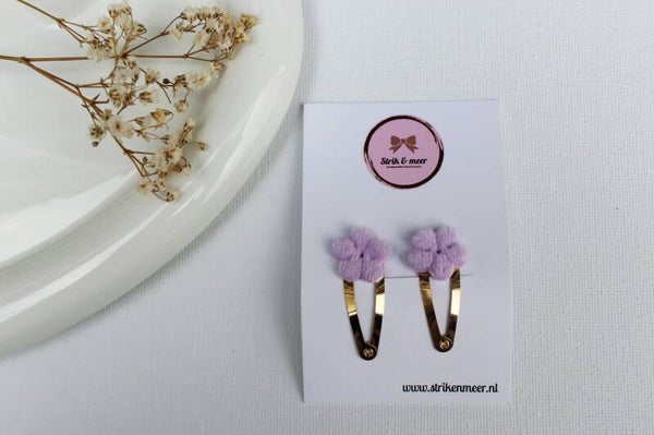 speldjes kleine teddy bloemetjes lila