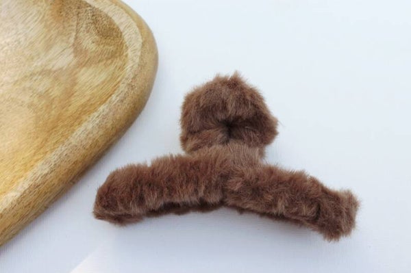 haarclip teddy chocoladebruin