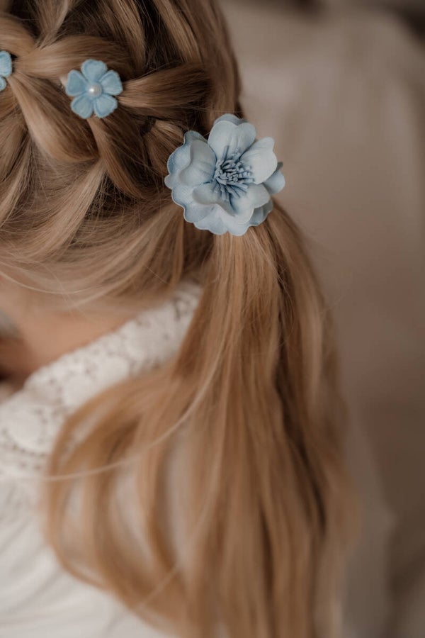Elastiek bloem blue