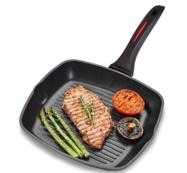 Royalty Line® FGN28 Grillpan Inductie - Ø 28 cm - Grill Pan Met Antiaanbaklaag - PFOA & PTFE Vrij - Vleespan Geschikt Voor Alle Warmtebronnen - Grilpan - Zwart