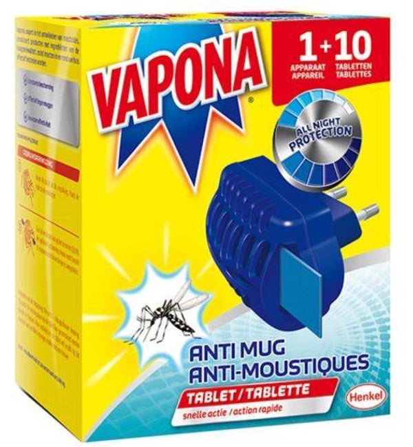 Vapona Anti Mug Stekker met 10 Tabletten