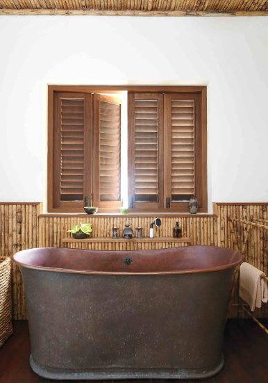 habillage mural bambou mur plafond