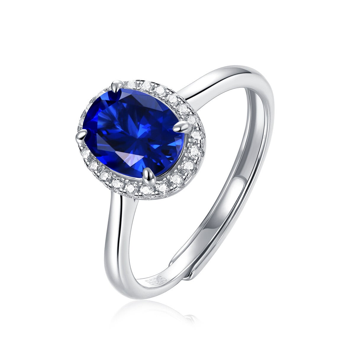 Adjustable Oval Cut Lab-Grown Sapphire Ring (Model: XSR0091)