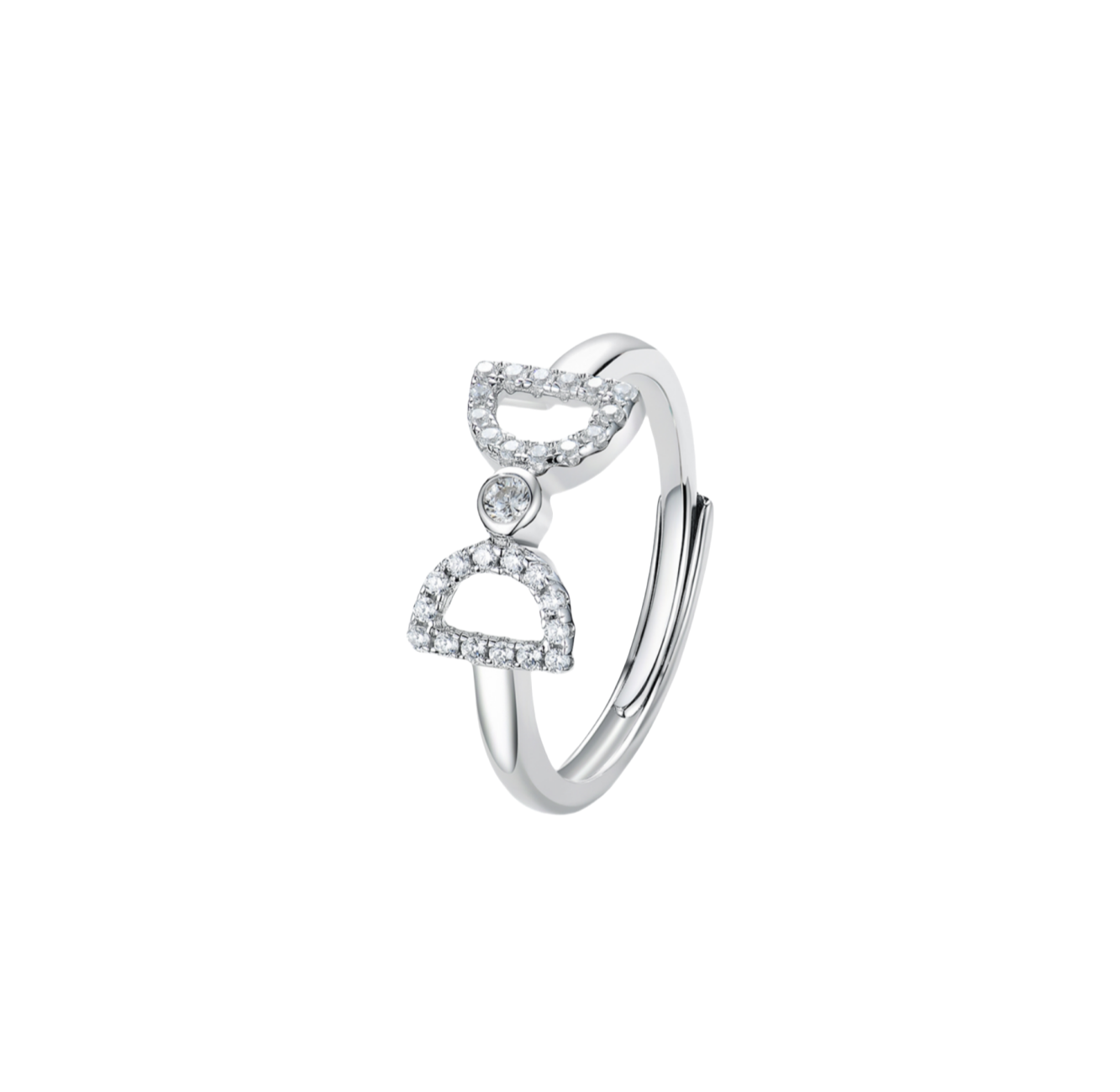 Double Letter D Open Ring (Model: JR8988)