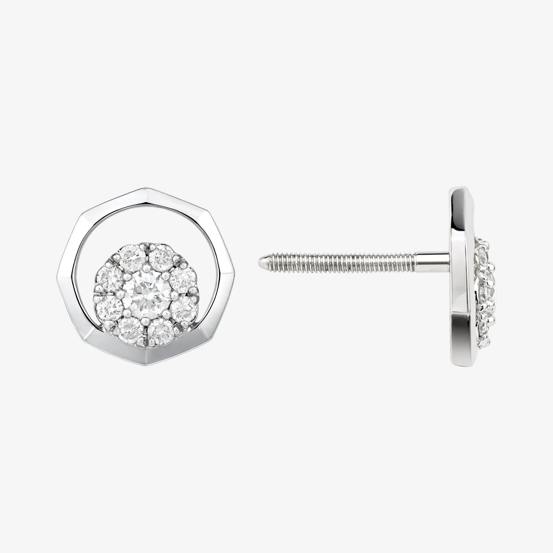BEZEL CLUSTER STUD EARRINGS