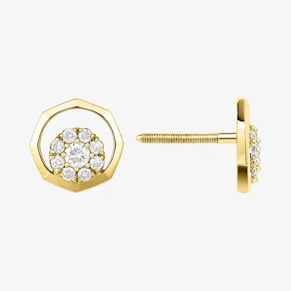 BEZEL CLUSTER STUD EARRINGS