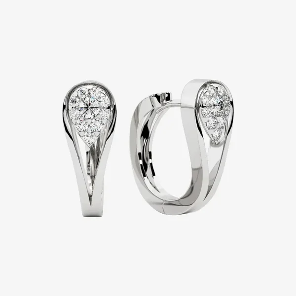 CLUSTER HINGED HOOP EARRINGS