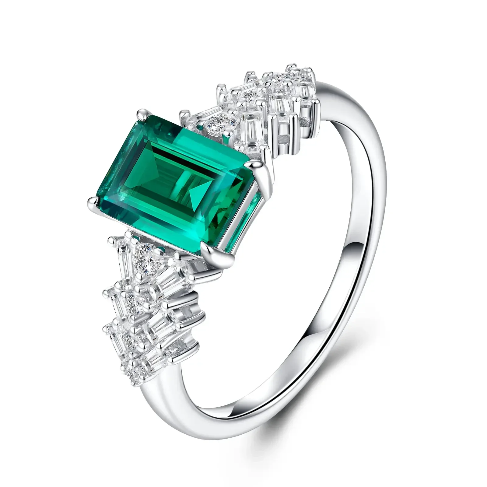 Vintage Zambian Emerald Lab-Grown Ring (Model: JR11231X)