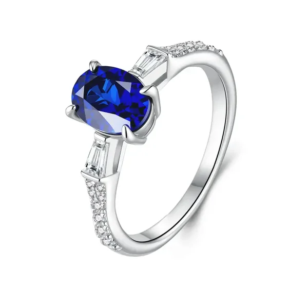 Classic Couple Lab-Grown Sapphire Rings (Model: JR11154X)