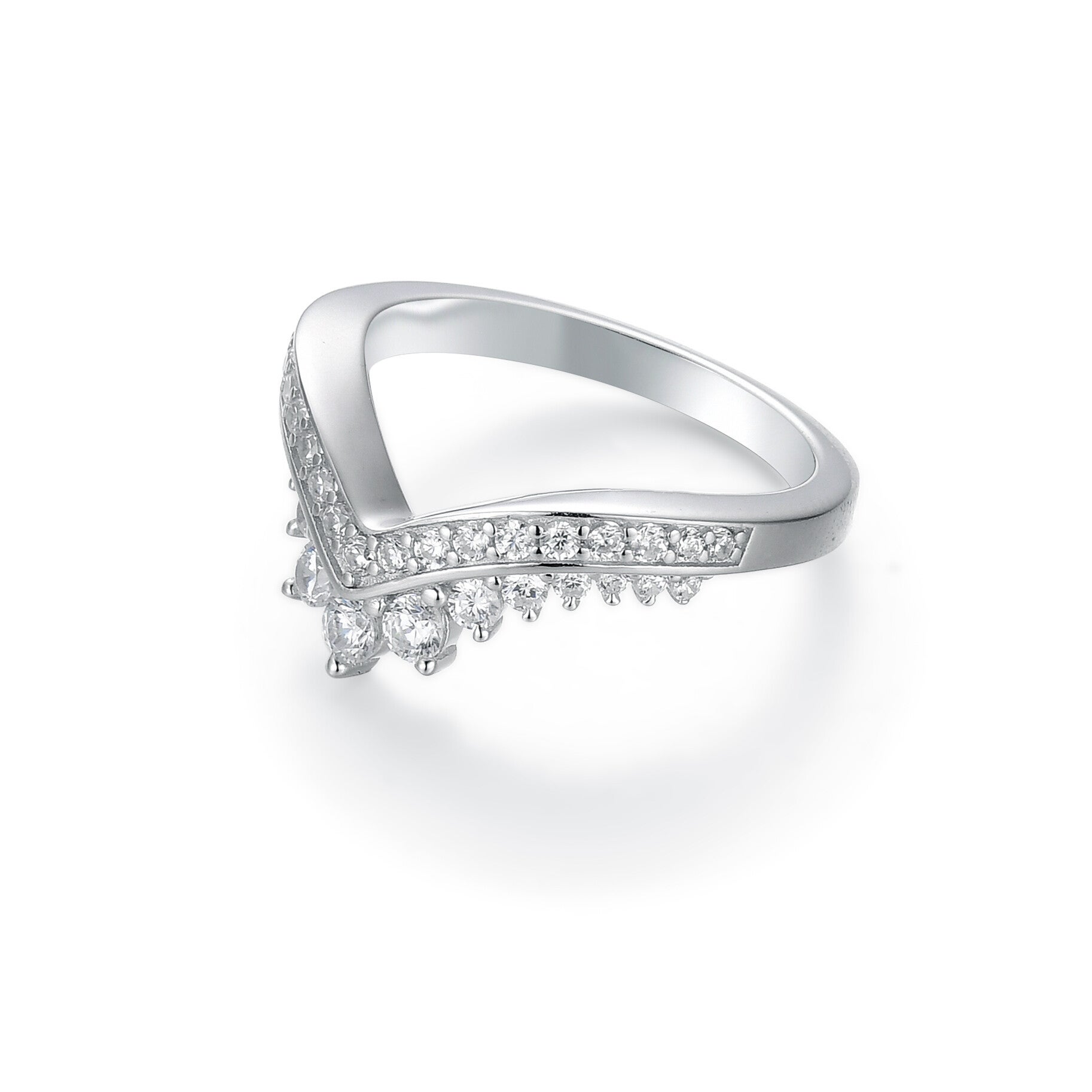 V-Shaped Crown Lab Diamond Ring (Model: JR8982)