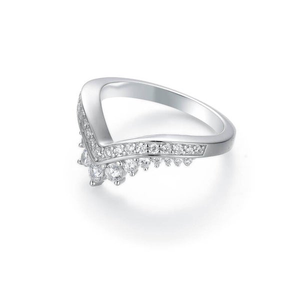 V-Shaped Crown Lab Diamond Ring (Model: JR8982)