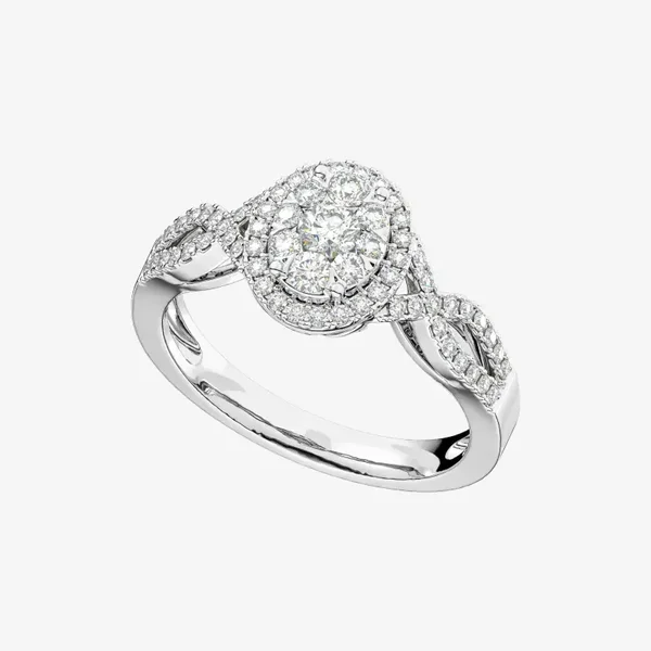 OVAL HALO CLUSTER RING