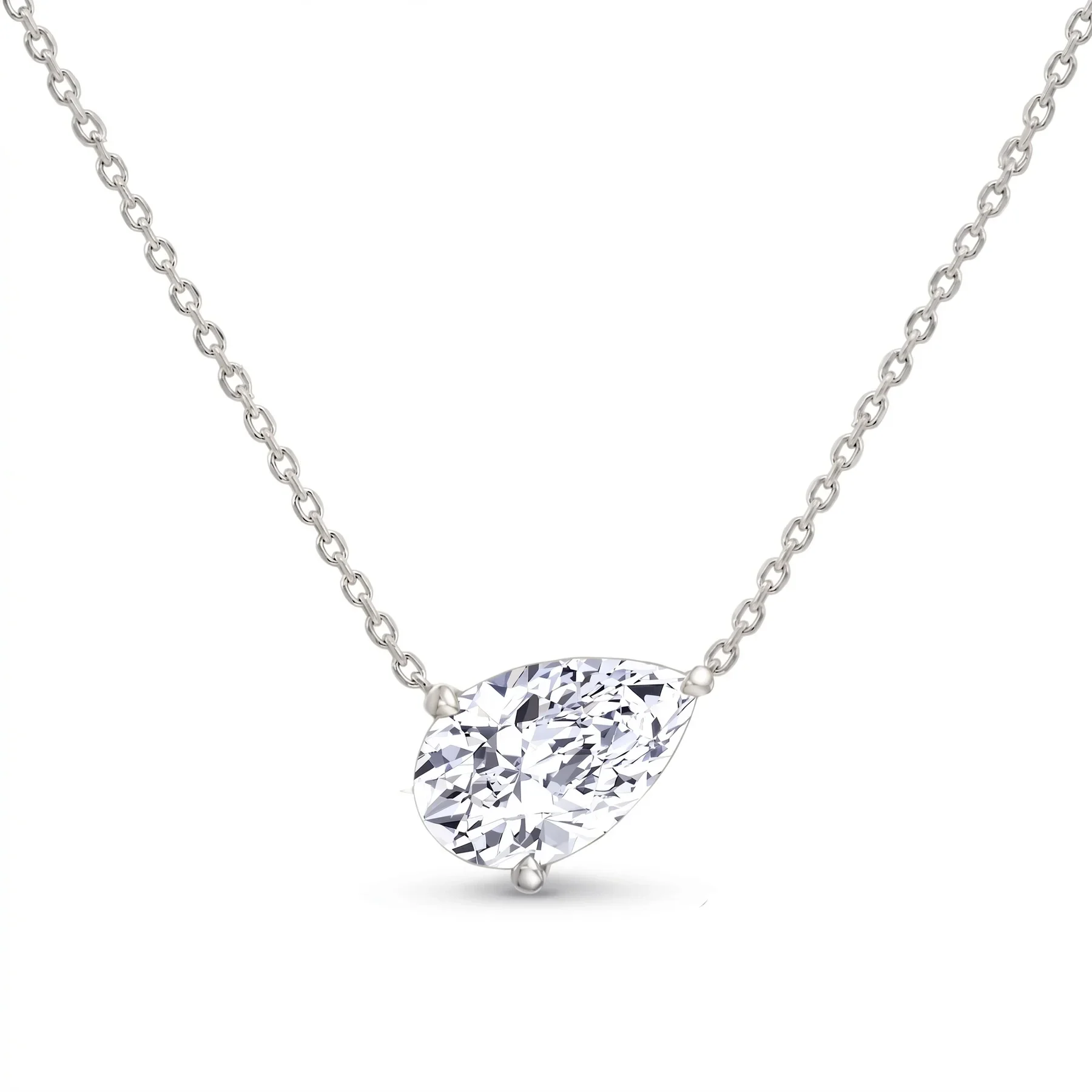 Pear Shape East West Lab Grown Diamond Pendant
