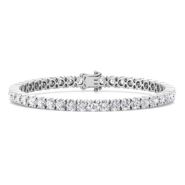 4 Prong Round Cut Lab-Grown Diamond Tennis Bracelet 14K Solid Gold
