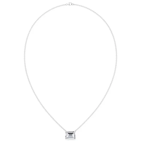 Floating Emerald Shape Lab Grown Diamond Pendant
