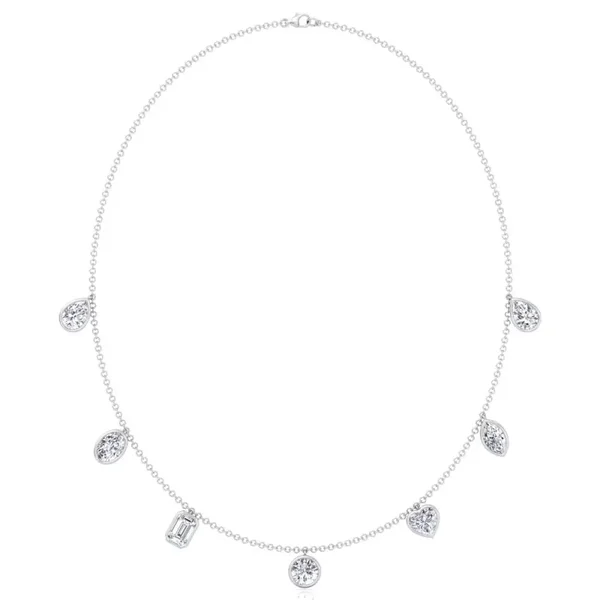 Multi Shape Bezel Set Lab Grown Diamond Necklace