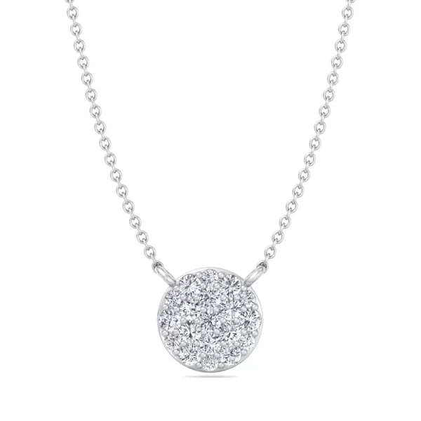 1.03CT Round Cluster Lab - Grown Diamond Pendant Necklace