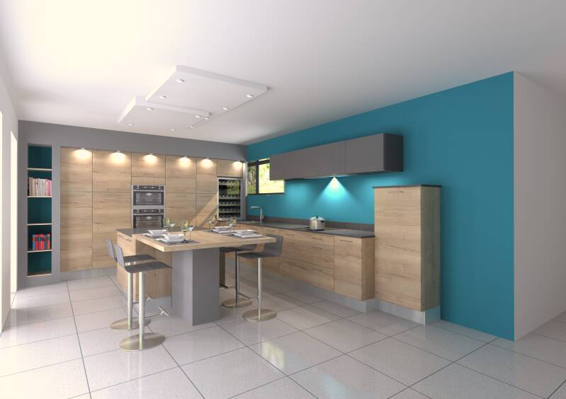 Facade texturée chêne clair 