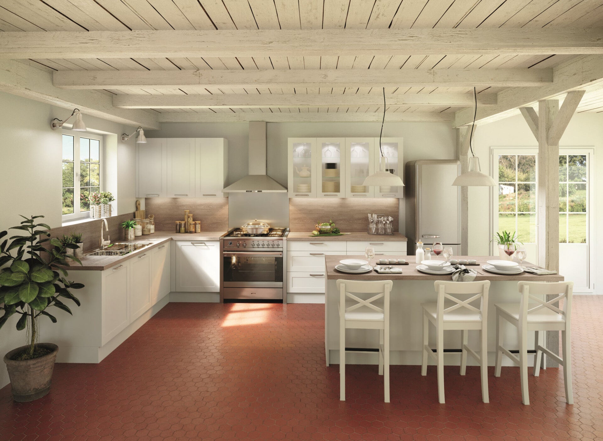 cuisine et salle à manger vintage