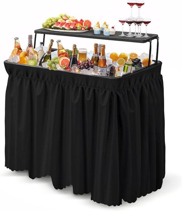 Portable cooler table w/ skirt