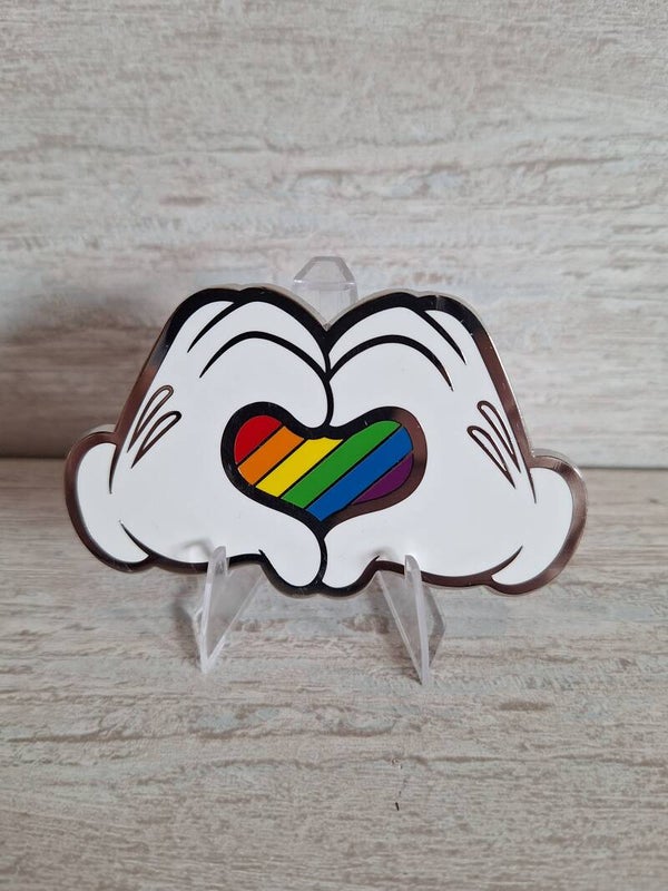 MAGNET " MICKEY COEUR ARC-EN-CIEL "
