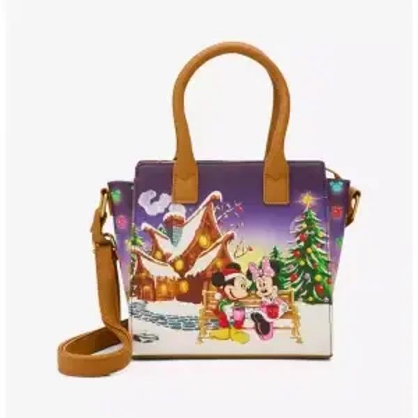 SAC A MAIN OU BANDOUILIERE " MICKEY ET MINNIE NOEL "
